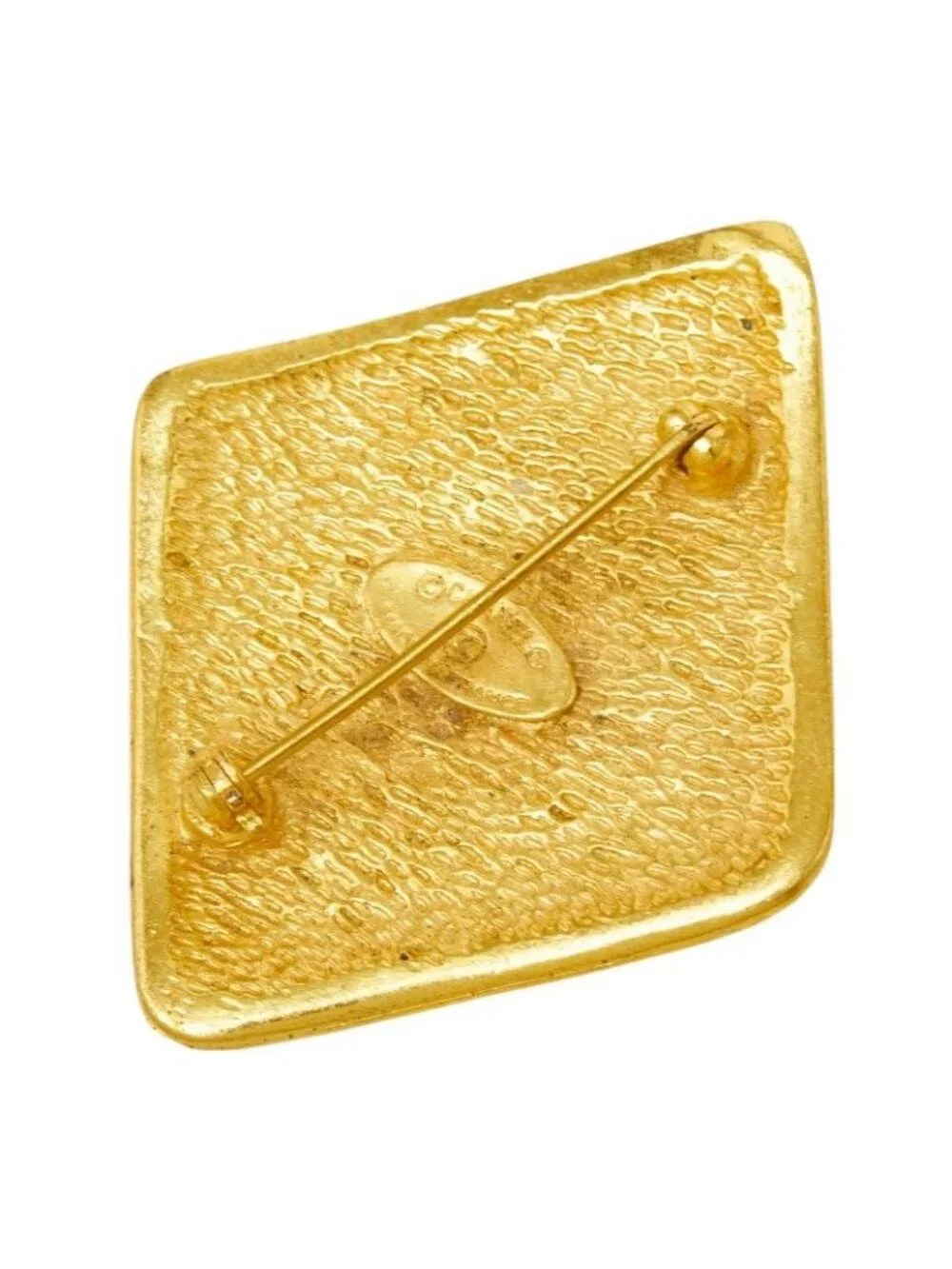 Chanel CC Logo Diamond Brooch Gold Plated